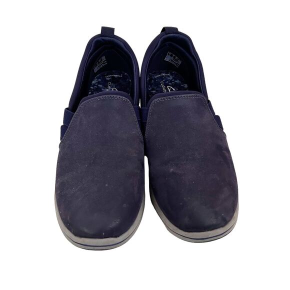 Clarks Cloudsteppers Navy Blue Slip On Shoes Sz 7 - Picture 2 of 9
